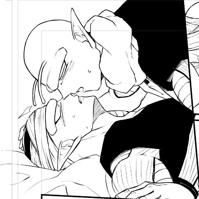 キスの日らしいから便乗して小生も新刊のネイPキス漫画の進捗でも上げとくか 