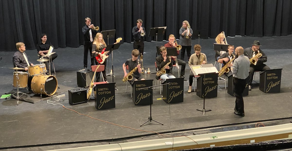 Today, <a href="/SCBands/">Smith-Cotton Bands</a> Jazz Ensemble touring #SSD200 to perform for students &amp; staff