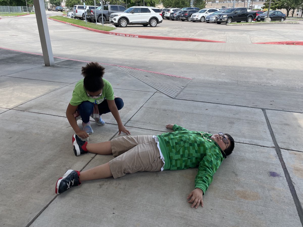 Practicing measurement, step one trace your buddy! ⁦<a href="/Buffalo_Creek1/">Buffalo Creek Elem</a>⁩