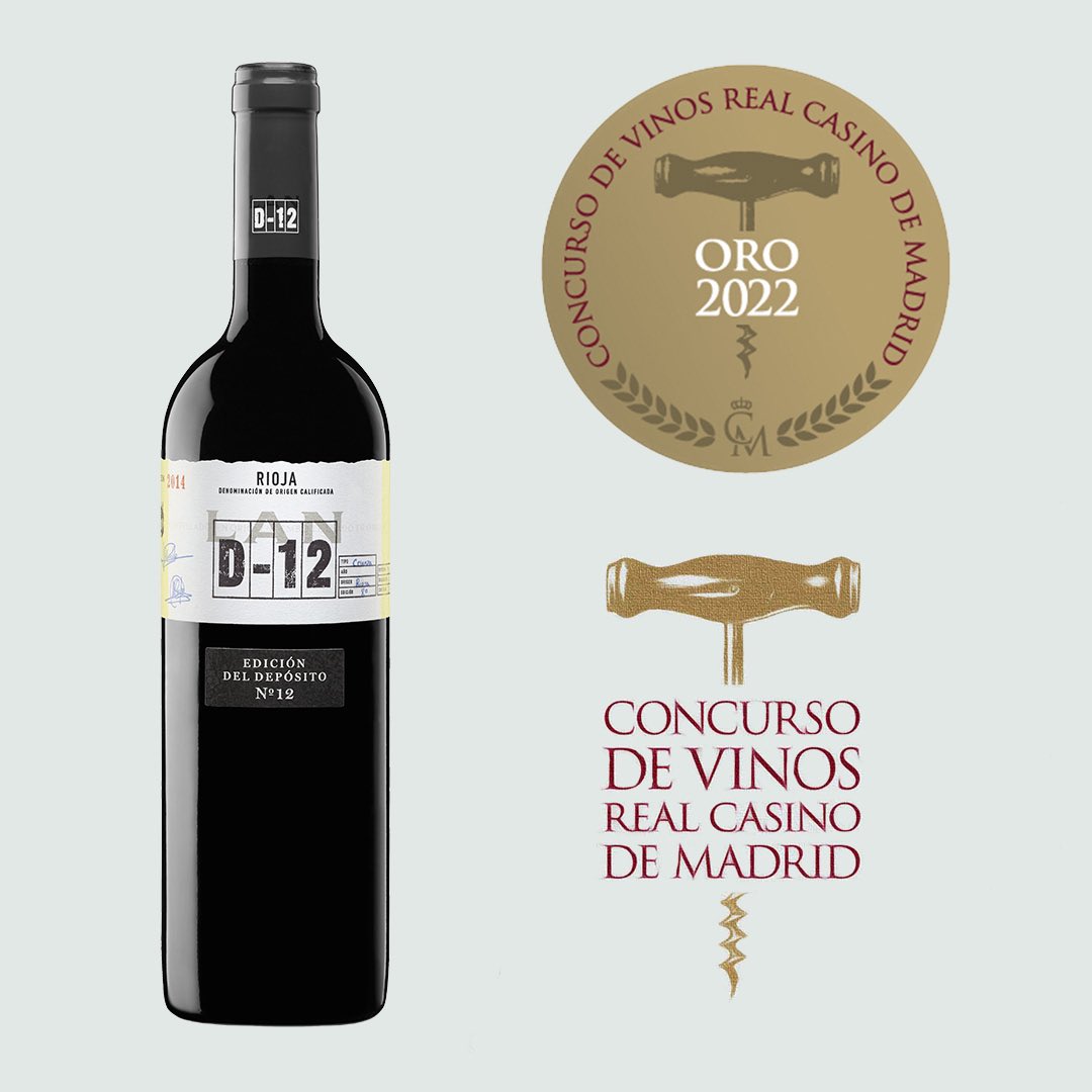 BodegasLan's tweet photo. En LAN estamos orgullosos de anunciaros los premios obtenidos en el Concurso de vinos del Real Casino de Madrid:
LAN A Mano 2019 “Gran Medalla de Oro”.🥇
LAN D-12 2018 “Medalla de Oro” 🏅
#bodegaslan #rioja https://t.co/CPQfZqLezg