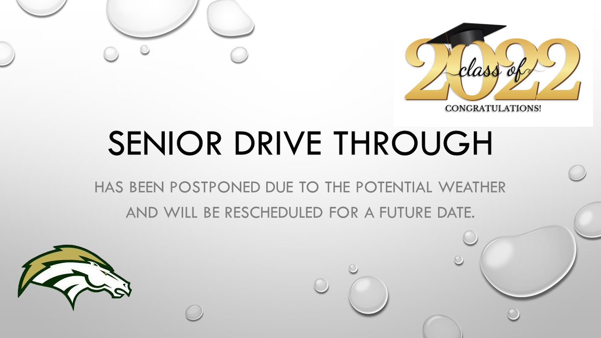 Senior Drive Through has been postponed!!! #aghschargers #aydennc #griftonnc #chargingtowardsexcellence