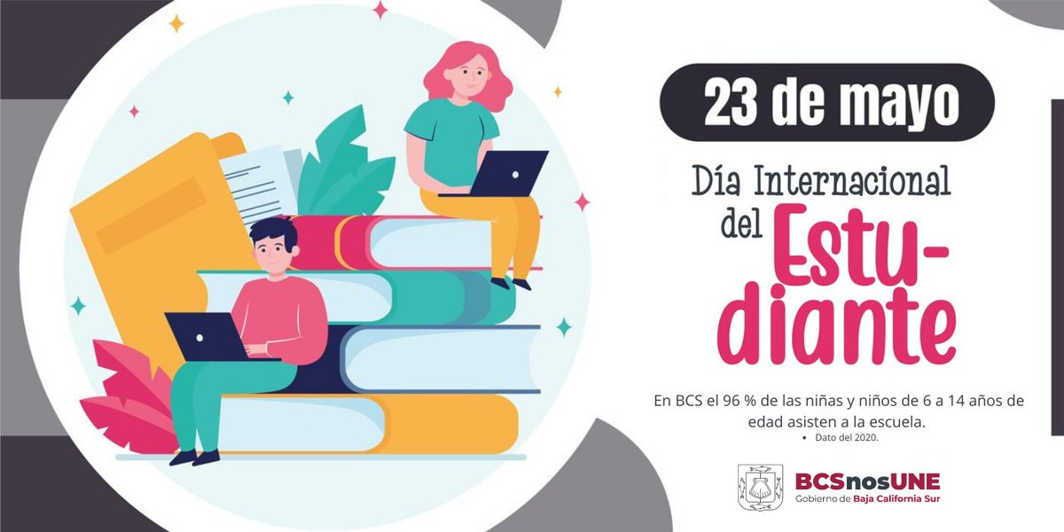 GobBCS's tweet photo. ¡Feliz #DíaInternacionalDelEstudiante!                  Sabías que, según las estadísticas de SEP, las alumnas y alumnos inscritos son: en secundaria, 20 mil 465 hombres y 20 mil 143 mujeres; en media superior, 18 mil 283 hombres y 18 mil 535 mujeres; 1/2 https://t.co/E2JU6jPmtz