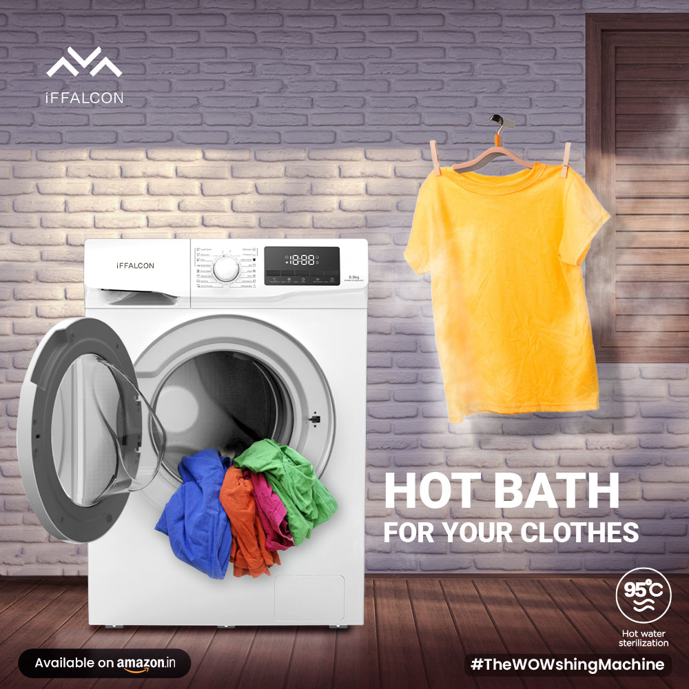 iFFALCONIndia's tweet photo. Your clothes deserve a hot bath too. The Hot Water Sterlization technology of the #iFFALCON #TheWOWshingMachine eliminates bacteria & germs from your clothes to deliver you a clean, germ-free & fresh laundry!
Buy now: https://t.co/RomGb26KXy
#WashingMachine #Laundry #HotWaterWash https://t.co/wwtDHdUcqi