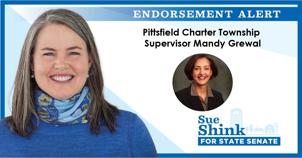 ShinkSue's tweet photo. MandyGrewal, Pittsfield Township Supervisor serves with me on #SEMCOG and is working toward sustainability and inclusivity. I appreciate her endorsement. https://t.co/uuHBDtOw4x