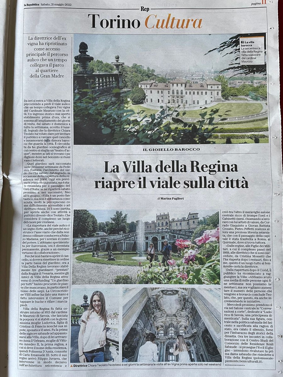 Su <a href="/rep_torino/">Repubblica Torino</a> <a href="/repubblica/">Repubblica</a> il ripristino del Viale Aulico grazie al lavoro congiunto tra Direzione Musei Piemonte e la nostra associazione