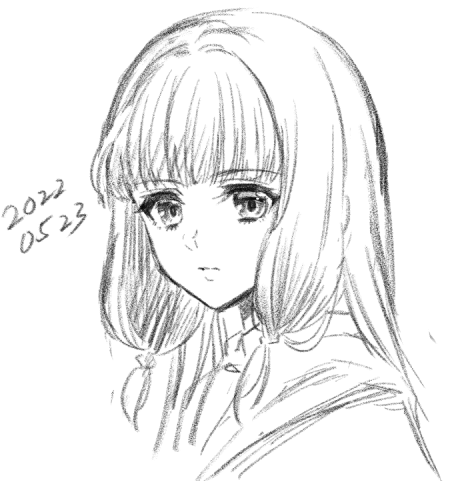 筆が乗らないので手慣らしのミヒカちゃん 