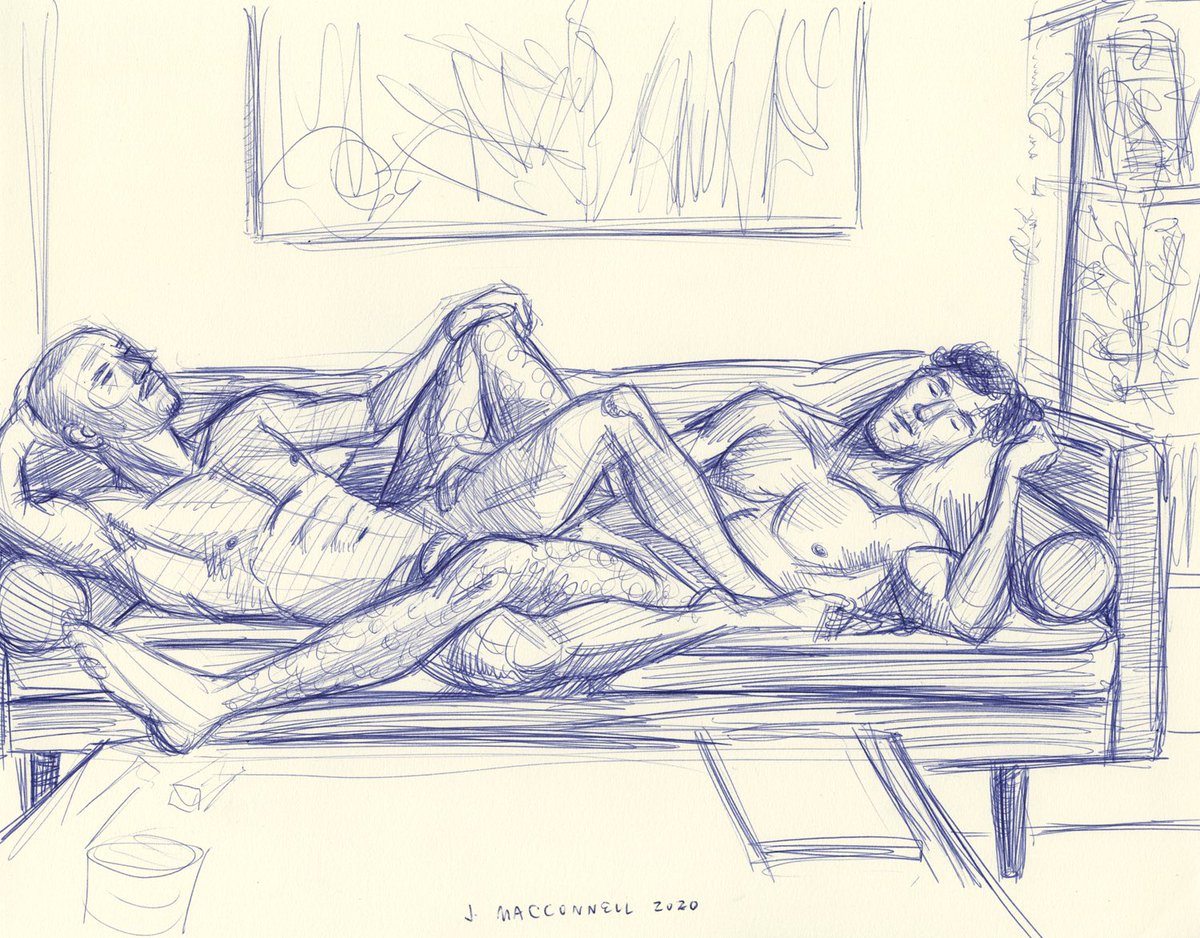 JohnMacConnell's tweet photo. Lou and Benjamin, 2020, pen on paper, 11”x14”.
#johnmacconnell #ballpointpen #sketch #lifedrawing #malenude https://t.co/GnpOfpfvKh