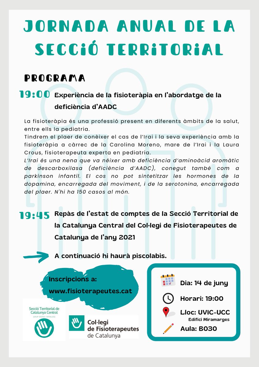 📢El pròxim 14 de juny, no us podeu perdre la Jornada Anual de la Secció Territorial de la Catalunya Central del @colficat! Save the date🤗!