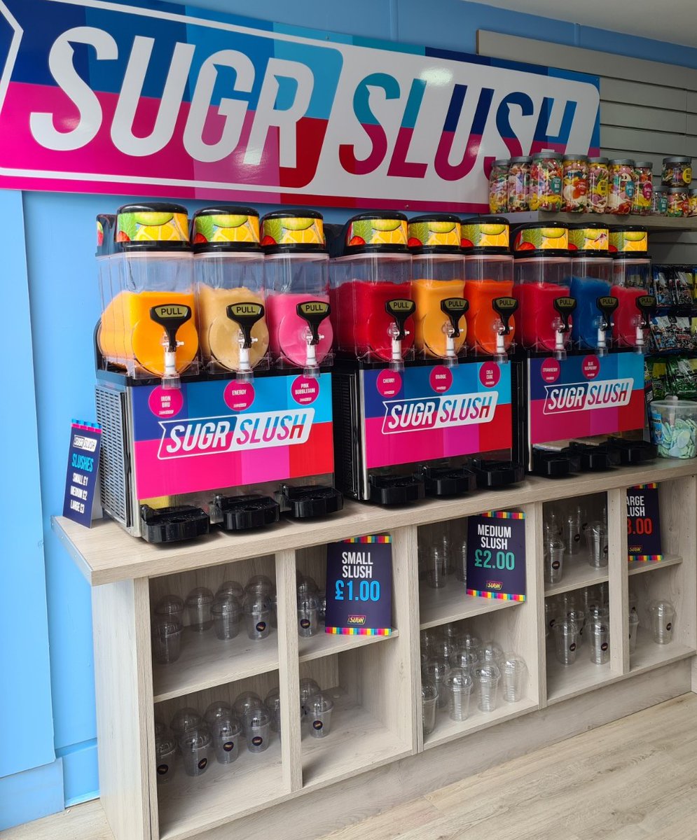 ClydeShopping's tweet photo. SUGR now open in @ClydeShopping selling an assortment of American sweets, crisps, soft drinks and SUGR slushies. You'll find them located at 9 Britannia Way in the mall.#clydebank #newstoreopen https://t.co/CT7xAFv9UF