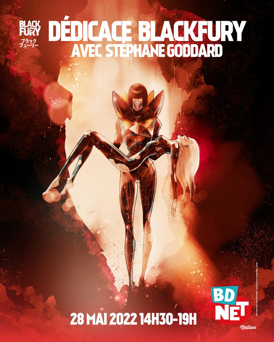 Après sa mission sur Metz, Blackfury fait une escale à Paris.

Rendez-vous le 28 mai à la librairie <a href="/BDnet_Nation/">Lib. BDNET Nation</a> de 14h30 à 19h pour des dédicaces cosmiques avec Stéphane Goddard ! 
✍️ bdnet.com/catalogue_even…

#lundimotivation #sf #sciencefiction #event #Paris