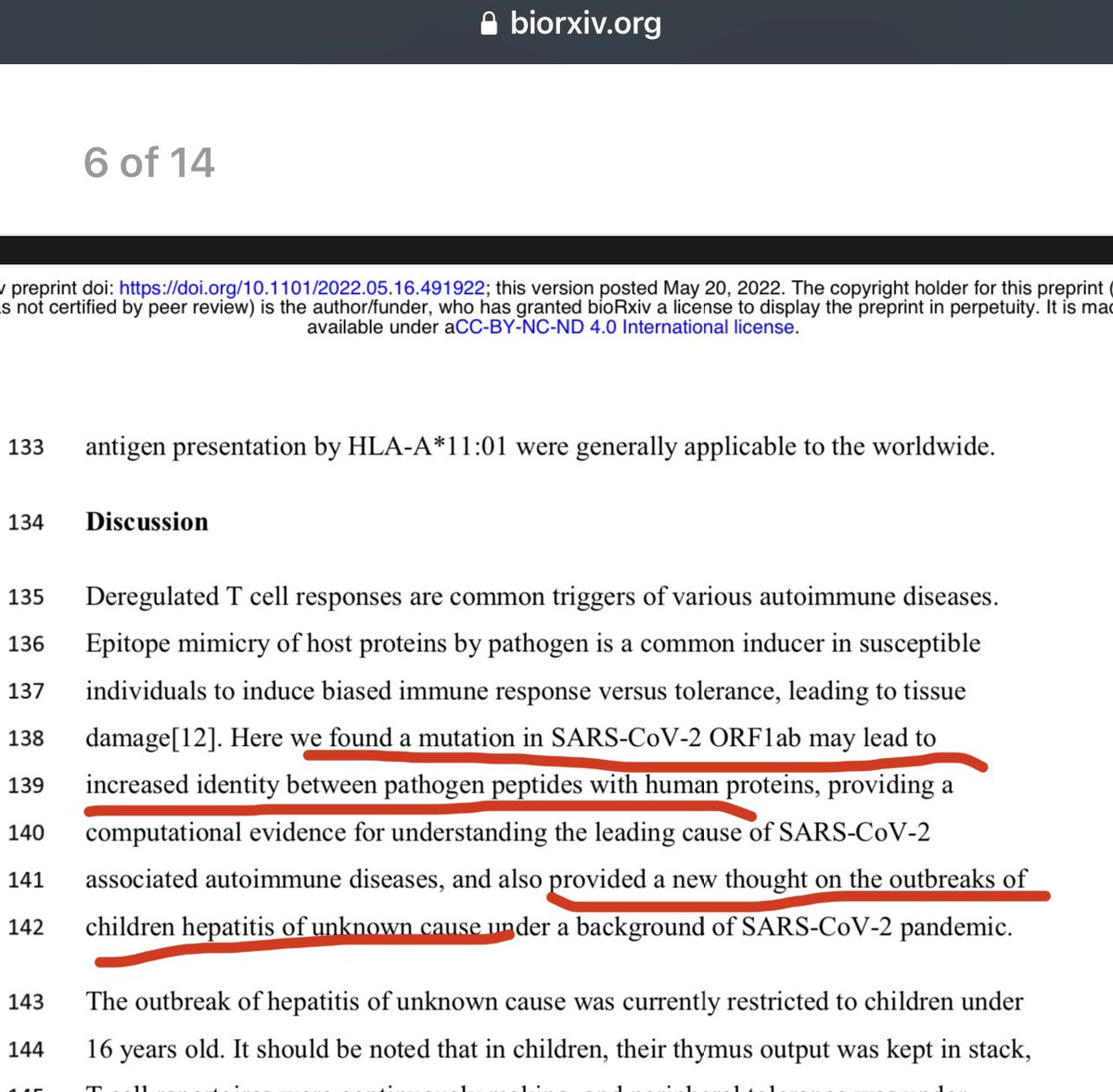 DrEricDing's tweet image. FASCINATING preprint finds that a #SARSCoV2 variant mimics human liver protein that may trigger T-cell autoimmunity—thus might damage the liver. Authors suggest it could explain a surge in children hepatitis. Note: ORF-1 protein is *not* found in vaccines.
biorxiv.org/content/10.110…
