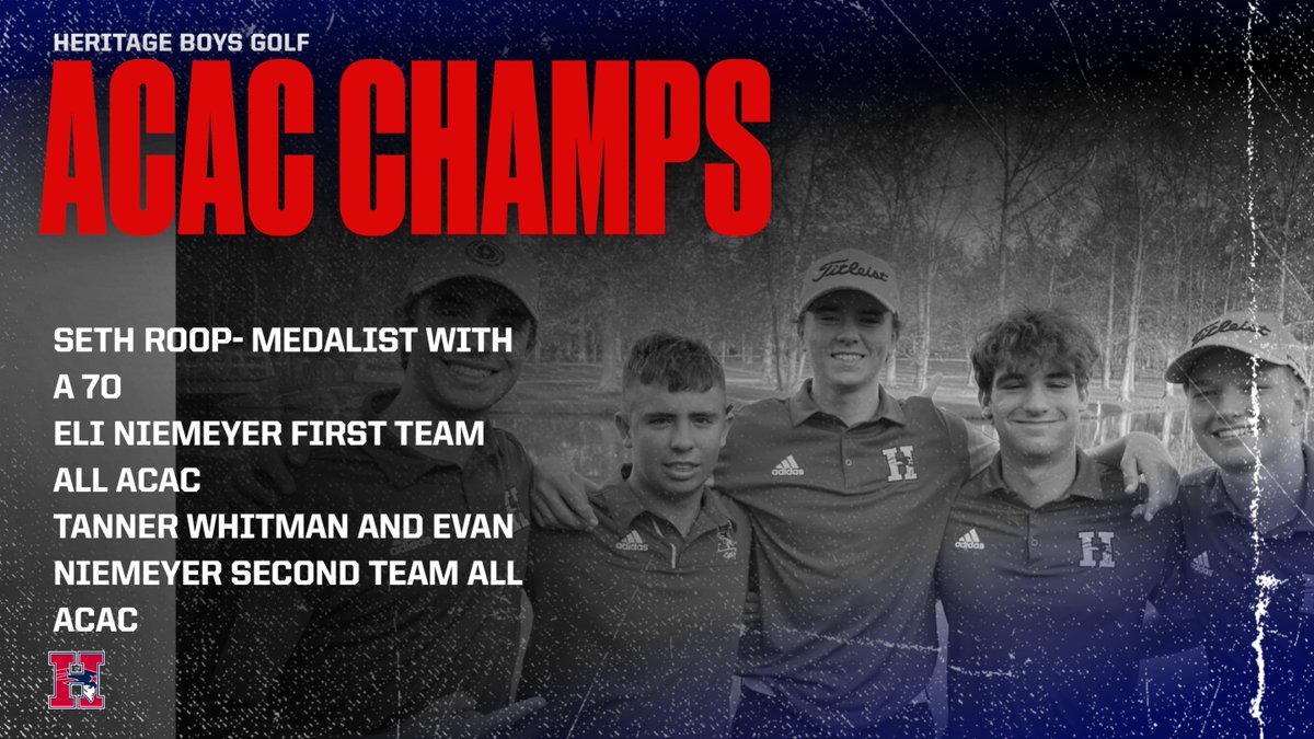 HeritagePride's tweet photo. Boys golf, ACAC tournament champions! https://t.co/rqu7g0Xlmb