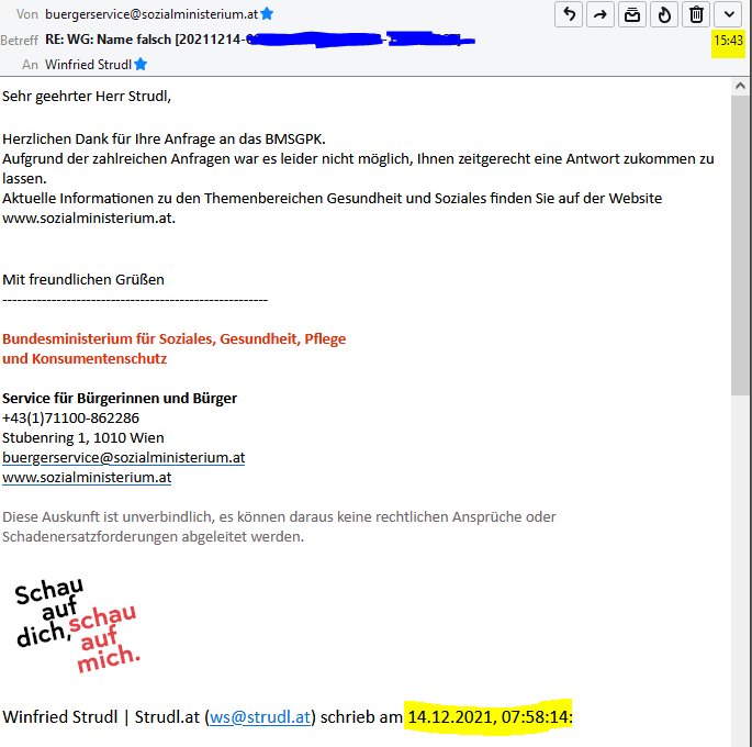 engestudio's tweet photo. Heute nach 160 Tagen zumindest erfahren, dass ... ja was eigentlich? Meine eigentliche Frage wurde nämlich nicht beantwortet. Aber zumindest gelesen hat man meine Anfrage, vielleicht.
#buergerserivce #bmsgpk https://t.co/tKQCx6wkzg