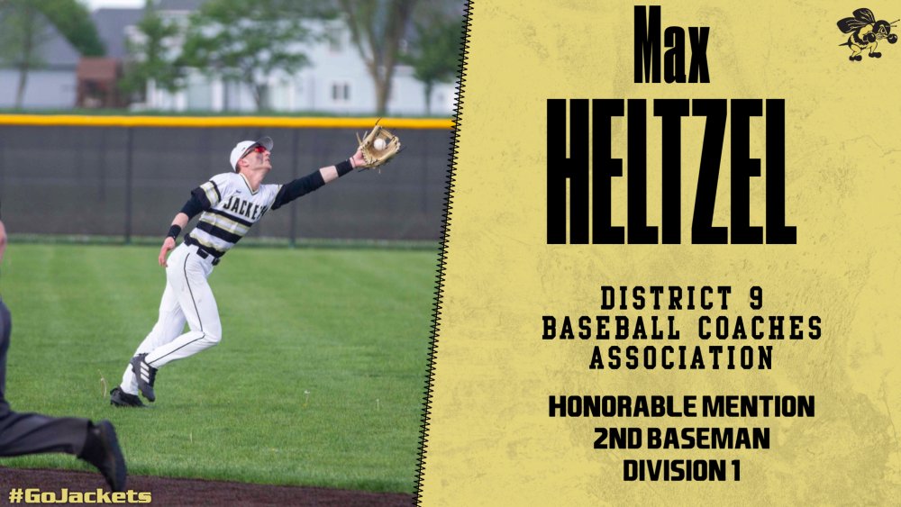 Congratulations to Max Heltzel on earning District 9 Honorable Mention D1 2nd Baseman! #GoJackets