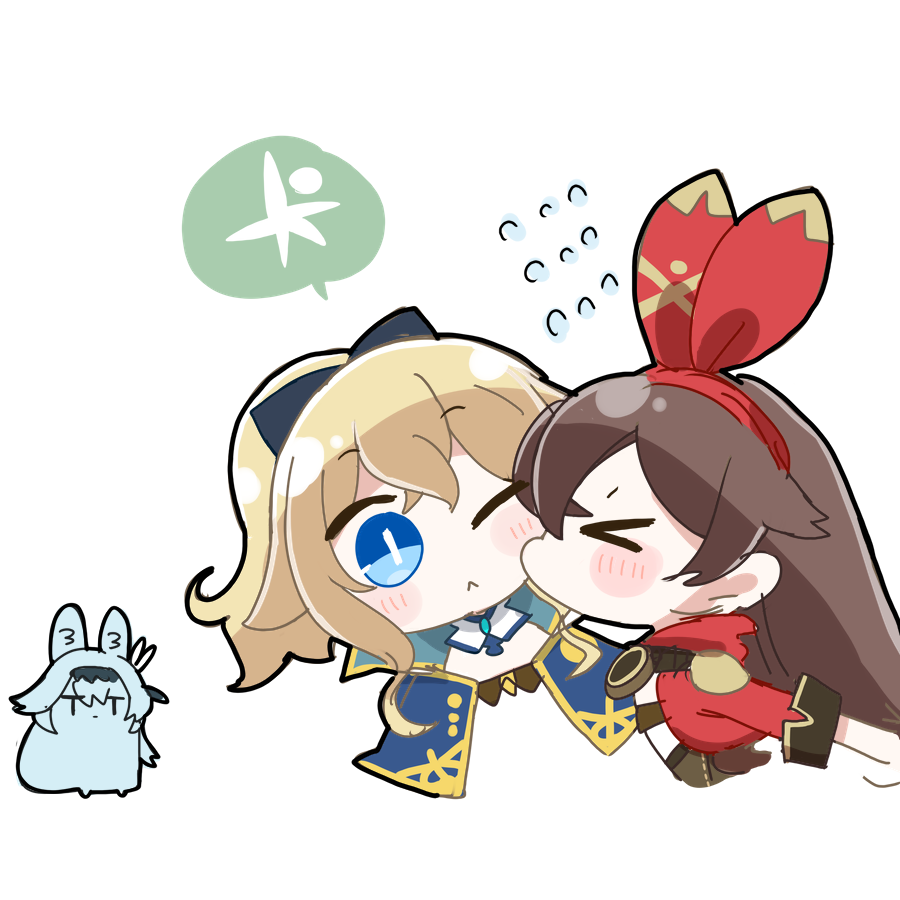 アンバー(原神) ,エウルア(原神) ,琴|ジン(原神) 「チューの日 」|ドッグさん@多忙〜4/10のイラスト