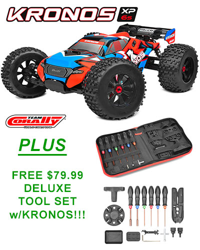 RCHobbyExp's tweet photo. LIMITED TIME! Free $79.99 Corally  Deluxe Tool Kit when you purchase your Kronos! 
https://t.co/2EKJGD2TDe

#TeamCorally  #CorallyWorld #rctrucks https://t.co/siYNxN1OEW