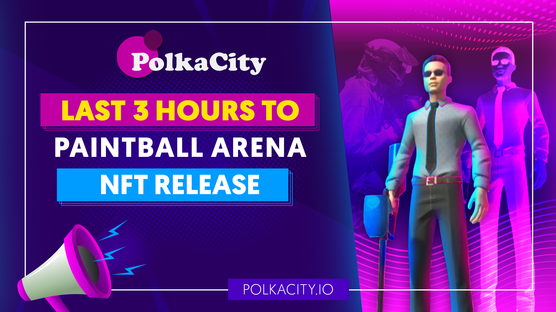 🔊 Last 3 Hours To Release Paintball Arena #NFTs  🔫  Paintball Arena #NFT holders will earn 150% #APY and 25% shares from all paintball gun & ammo sales!  🔫  Price: 30,000 $POLC   🔫 250 units on each chain  #Metaverse #NFTs #Polkacity #Polkadot #BSC #Play2Earn #Gaming [twitter.com] [pbs.twimg.com]