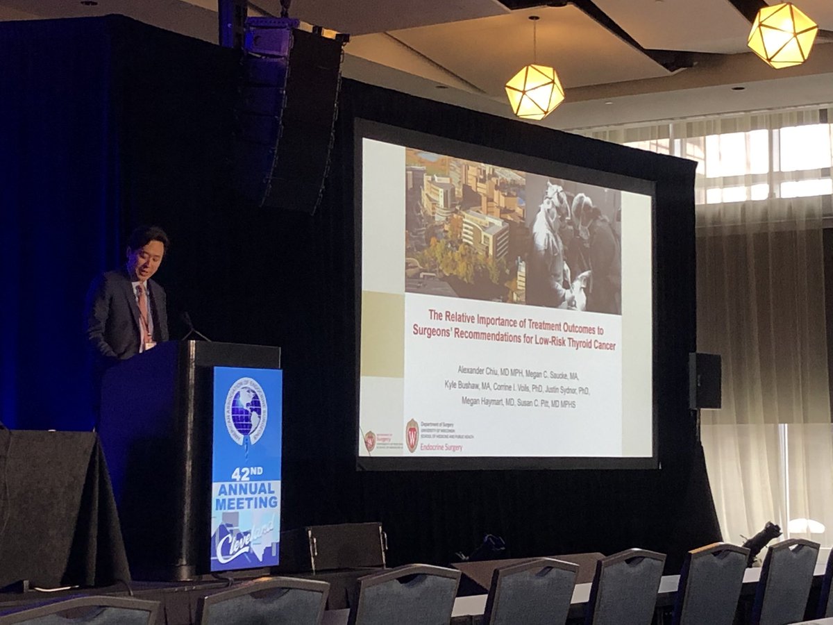Rebecca Sippel (@rebecca_sippel) on Twitter photo Lobe vs. Total for low risk cancer. Great presentation by Dr. Alex Chiu from <a href="/UWEndocrineSurg/">UW Endocrine Surgery</a> working with <a href="/susieQP8/">Susie Pitt, MD MPHS</a> at #AAES22 focusing on the impact of surgeon preferences on the complex decision-making in low risk thyroid cancer. Lobe vs. Total for low risk cancer. Great presentation by Dr. Alex Chiu from <a href="/UWEndocrineSurg/">UW Endocrine Surgery</a> working with <a href="/susieQP8/">Susie Pitt, MD MPHS</a> at #AAES22 focusing on the impact of surgeon preferences on the complex decision-making in low risk thyroid cancer.