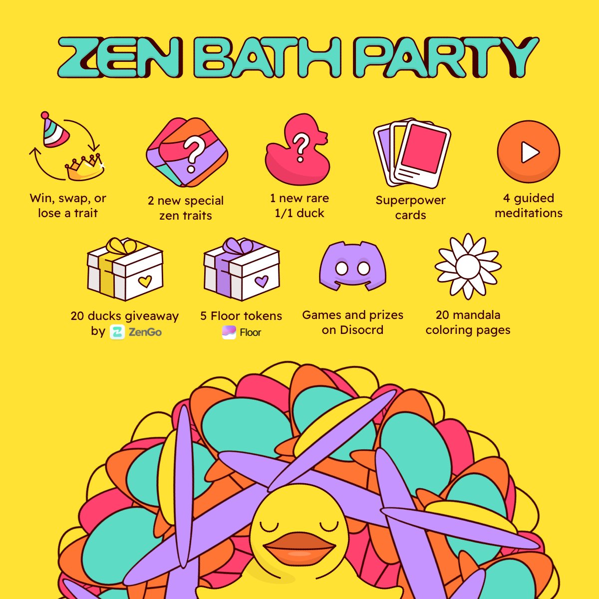 24 hours left to enter the Zen Bath Party! 🐥
duck.art/zen
