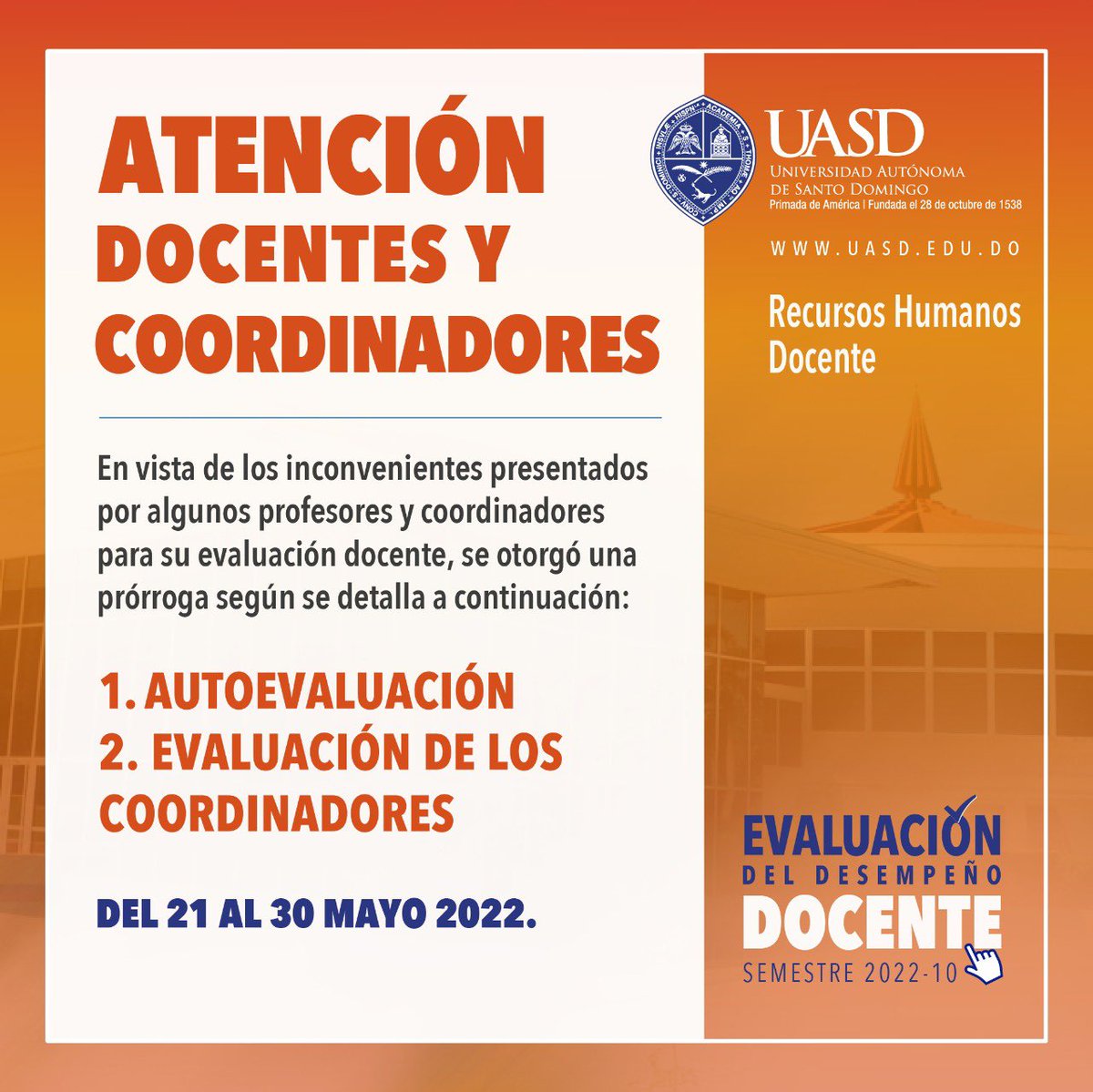 UniversidadUASD's tweet photo. ¡Aviso! https://t.co/dxTLzRfE2b