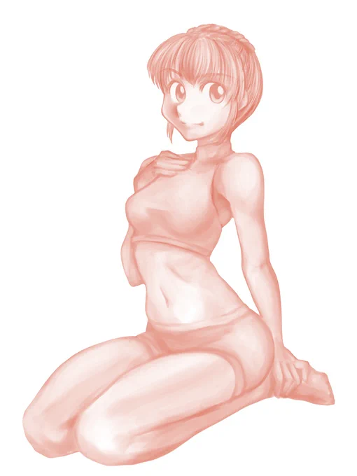 ポーズれんしう。うちのウィザードリィの戦士ちゃん、ラトナ。朝に描いてて、Amazonからの引き落としメールで放置状態になってたやつちょっと手直しを。 