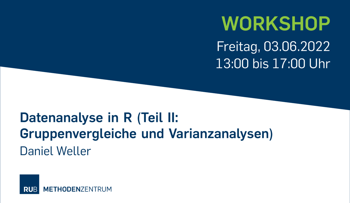 methoden_rub's tweet photo. Auch in R können Gruppenvergleiche und Varianzanalysen durchgeführt werden - wie das geht behandeln wir im Workshop Datenanalyse in R Teil II (Freitag, 03.06.2022 13:00 bis 17:00 Uhr)
https://t.co/qI5Gpehbxw
#methodenzentrum #rub #RStats https://t.co/LofL1YFCZN