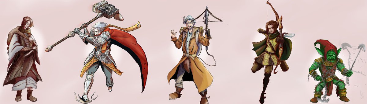 JustCiscow's tweet photo. Fico feliz em mostrar que a comissão RPG characters está quase finalizada, foi uma jornada incrível, aqui está a parte 1.

*Abra a imagem

#draw #digitalart #ilustration #comission  #characterdesign https://t.co/n4iJkkXb7w
