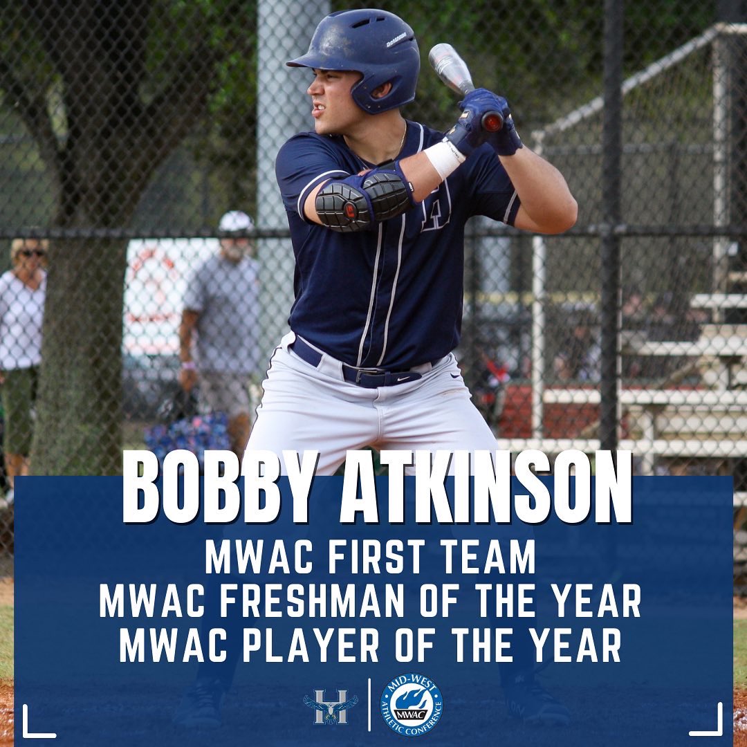 Heartland Baseball (@hcc_hawks) on Twitter photo 🫡 The General continues to rack up the awards.
MWAC Player of the Year. ✔️
MWAC Freshman of the Year. ✔️
MWAC First Team. ✔️
#JoinTheFlight | <a href="/bobby_atko/">Bobby Atkinson</a> 🫡 The General continues to rack up the awards.
MWAC Player of the Year. ✔️
MWAC Freshman of the Year. ✔️
MWAC First Team. ✔️
#JoinTheFlight | <a href="/bobby_atko/">Bobby Atkinson</a>