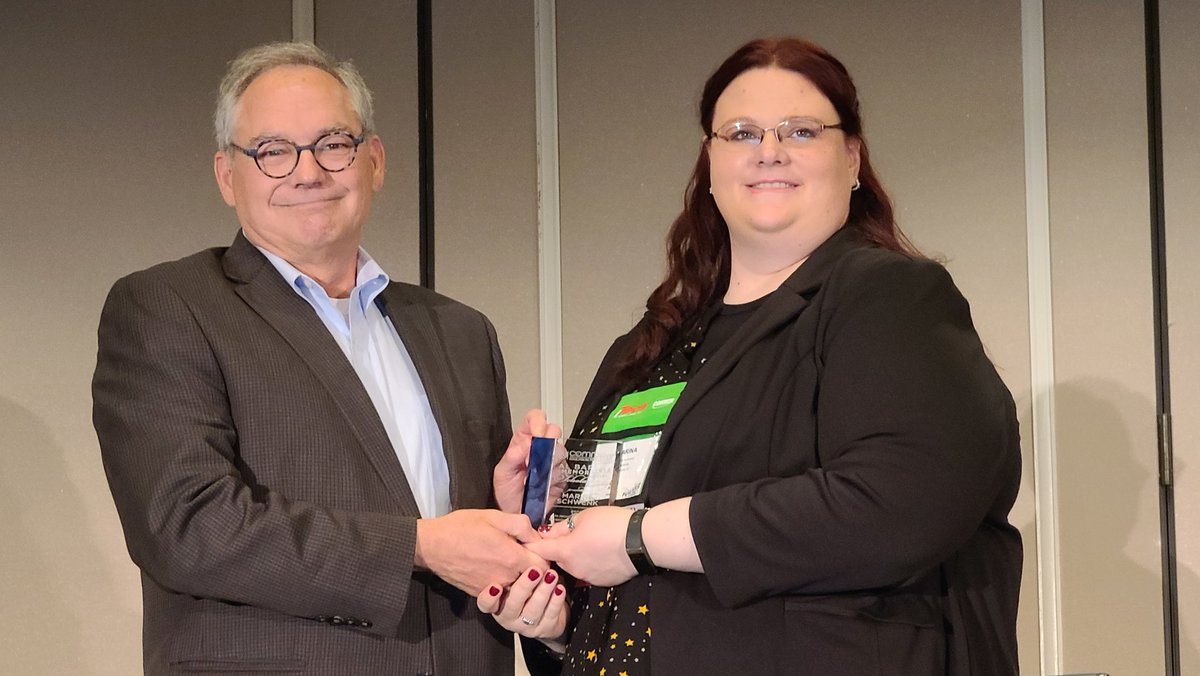 Marina Schwenk is awarded Al Barsa Memorial Scholarship at POWERUp 2022. #pu22nola #commonug #IBMi