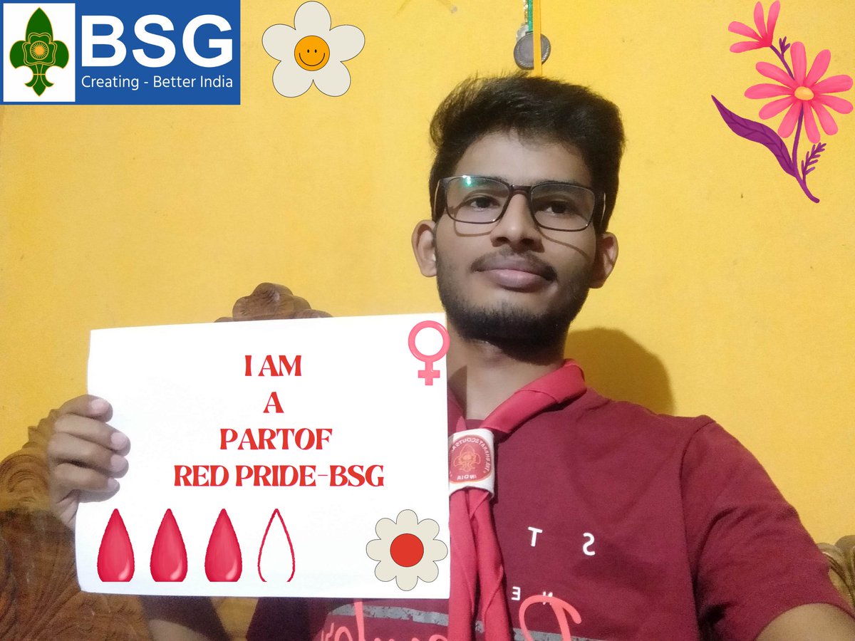 Debasish_29's tweet photo. I AM A PART OF RED 🔴PRIDE - BSG⚜️
Menstruation is a normal biological phase in a young woman’s life – PERIOD. Periods have
nothing to hide. Together, we can end the period stigma!
 @bsgindia 
@hwhv_india @bsgdsg_india
#MHDay2022 
#WeAreCommitted
#RedPride https://t.co/i05RX8Vyrm