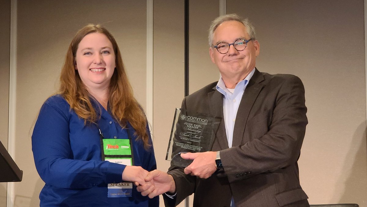 Sarah Jacob awarded CEF's John Earl Speaker scholarship. #pu22nola #commonug #IBMi