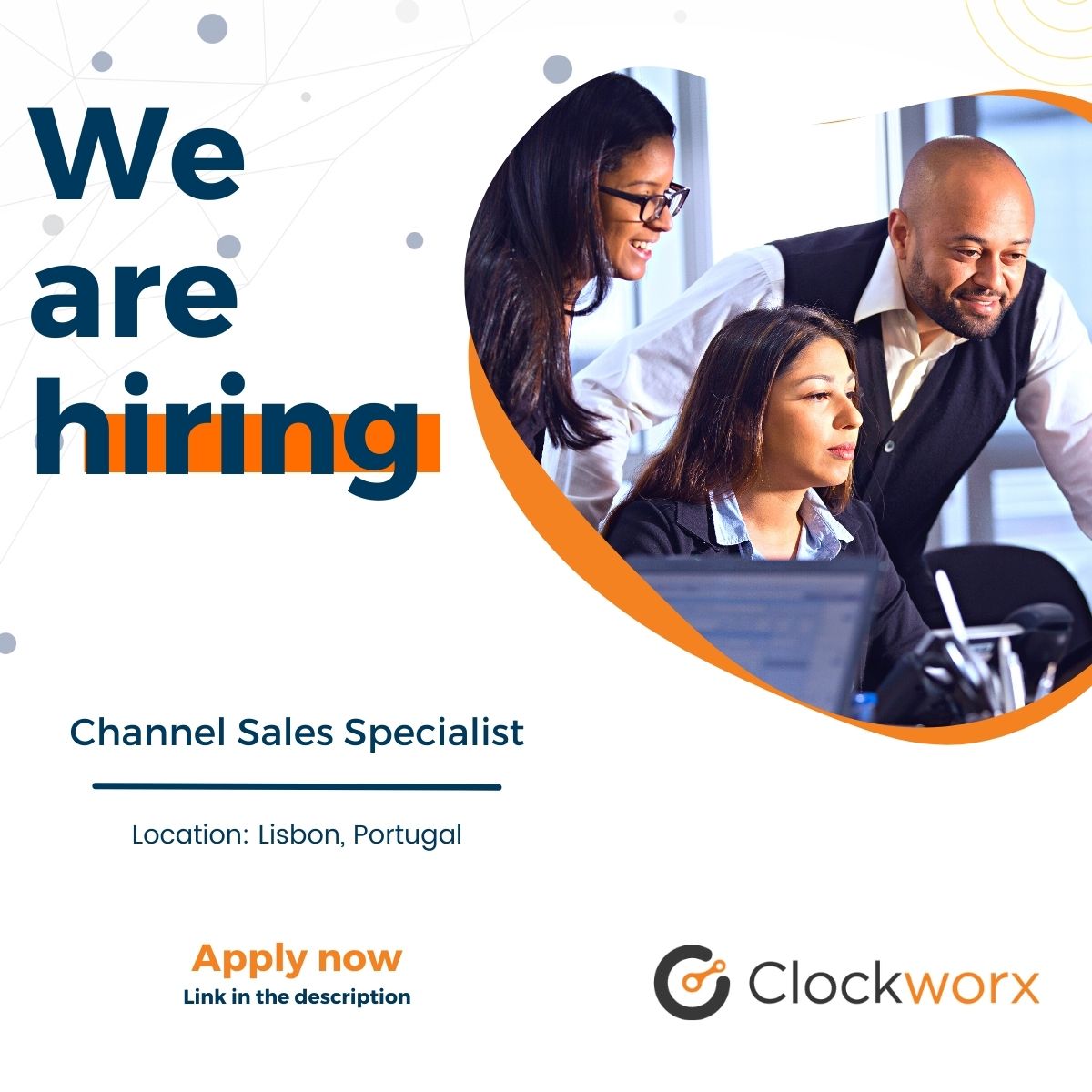 Clockworx's team is looking for a new member for our office in Lisbon, Portugal.

Apply now: lnkd.in/eNyTXGbQ

#team #applynow #openposition #workatcwx #cwxteam