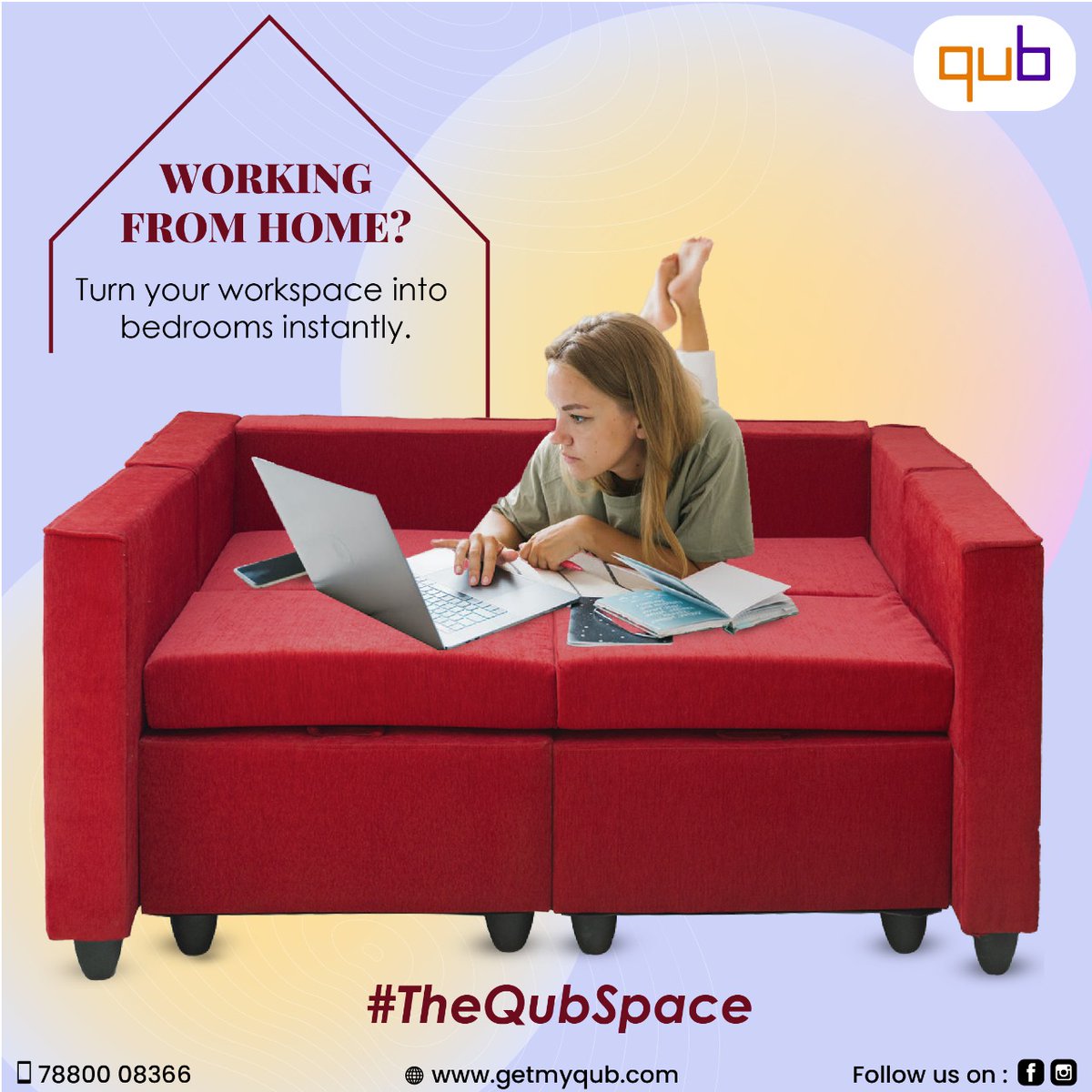 getmyqub's tweet photo. Working from home makes us lazy af. With #TheQubComfort, turn your working living rooms into your nap-time bedrooms easily.#homefurnishings #qubindore #indore #portablesofa #sofadesign #indorizayka #furnituredesign #furniturelovers #interiordesign #interiorstyling #sofasetdesign https://t.co/b671KaTADe