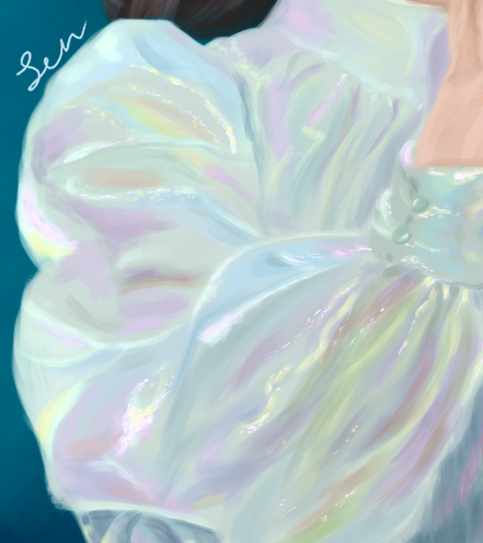 Senmakes1's tweet photo. As soon as I saw this staging, I immediately started sketching. Loved drawing this beautiful dress!

Also, go listen to @amandatenfjord 's new song Plans.
#Eurovision #AmandaTenfjord https://t.co/Et4GHiF1Dv