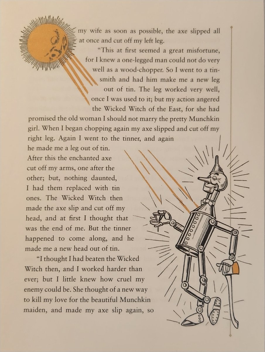 SprungPage's tweet image. The Tin Man though... all chopping off limbs accidentally and then just moving on with his life. Definitely a classic kids book. 😂

#WizardofOz #ReadingCommunity