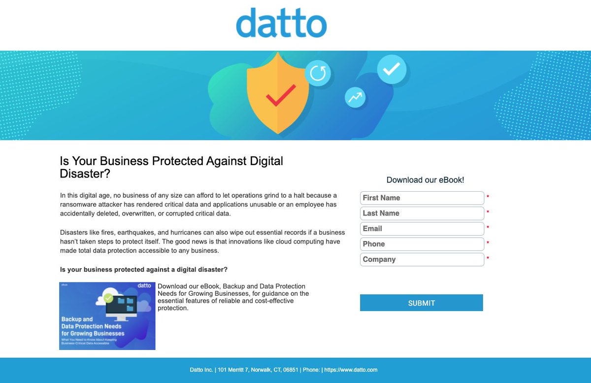 AppliedInteg's tweet photo. No growing business should be without a reliable backup and disaster recovery plan. Be sure to hedge your bets against fire, natural disaster, and ransomware attacks. Learn more in our eBook, Backup and Data Protection Needs for Growing Businesses -  https://t.co/eW2PuGMBES https://t.co/EQpmzpkRrq