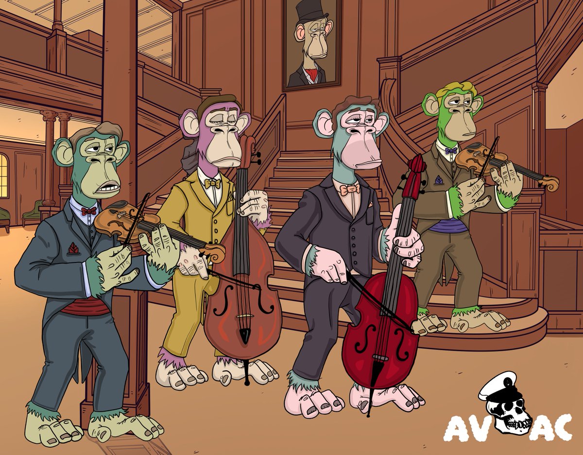 AVAC_NFT's tweet photo. Unrevealed AVAC 1:1s are going to be dropped by the end of the week. 

Only 2 RAS Titanic Musicians have so far been minted into existence. 

Once all 4 have been released, there will be a special announcement. 

#GoApeShip https://t.co/8DA1M5Xs80