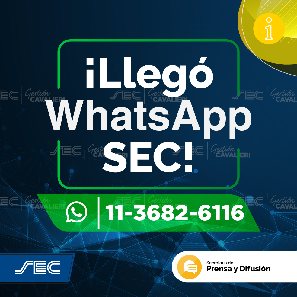 ¡LLEGÓ #SOYSEC, TU COMPAÑER@ VIRTUAL!

Ahora podés comunicarte con nosotros/as a través del WhatsApp #SoySEC (11-3682-6116), de lunes a viernes de 10 a 18hs, tu compañero@ virtual que te ayudará a resolver tus dudas sobre información general o gremial. 

#SoyComercio #SoySEC