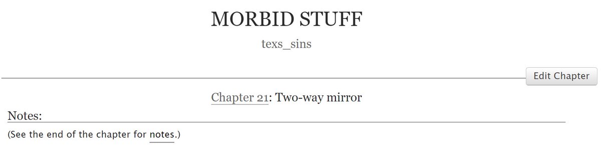 texs_sins's tweet photo. Chapter 21 "Two-way mirror" is up!
FINALLY. Finally NINES AND KYLE HAVE A LITTLE CHAT.
link: https://t.co/AkeamyNyYi
#reed900 #MorbidStuff
*coughs* jealous Nines sends me to heaven BYE. I'M NOT SORRY https://t.co/mnmJveIsiT