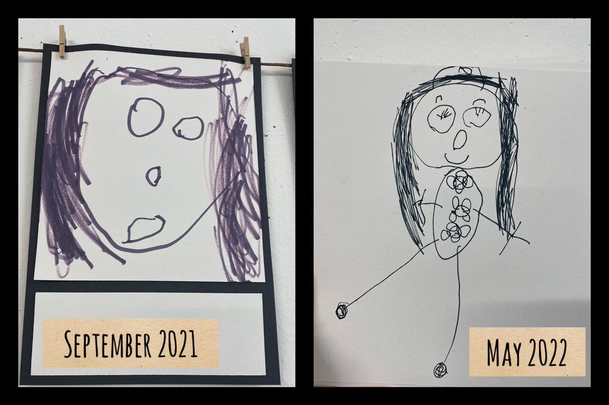 TerraceRoad's tweet photo. Look at the progress our #TRPjellyfish have made so far this year… they have enjoyed daily #doughdisco and #squigglewhileyouwiggle to support gross and fine motor skills and it’s really showing in their self portraits @ShonetteBason #TRPllc ⭐️ https://t.co/81jqgNkEPn