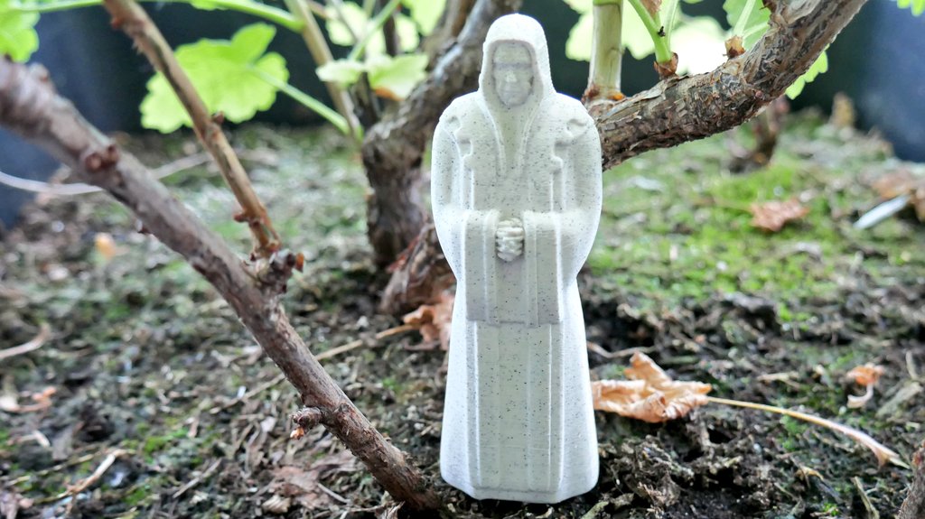 de3dprintman's tweet photo. This cool Priest Statue by #terrain4print is found on @printablescom and sliced in PrusaSlicer. I resized it to 250%and printed it on the #prusaMINI+ by @josefprusa in @FilamentPM #MARBLEJet light. The layer height is 0.15mm and 15% Gyroid with no support. https://t.co/vuifdyiWLm https://t.co/glKatS1lld