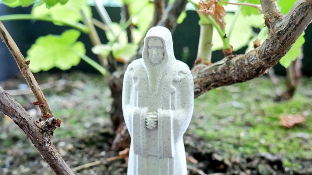 de3dprintman's tweet photo. This cool Priest Statue by #terrain4print is found on @printablescom and sliced in PrusaSlicer. I resized it to 250%and printed it on the #prusaMINI+ by @josefprusa in @FilamentPM #MARBLEJet light. The layer height is 0.15mm and 15% Gyroid with no support. https://t.co/vuifdyiWLm https://t.co/glKatS1lld