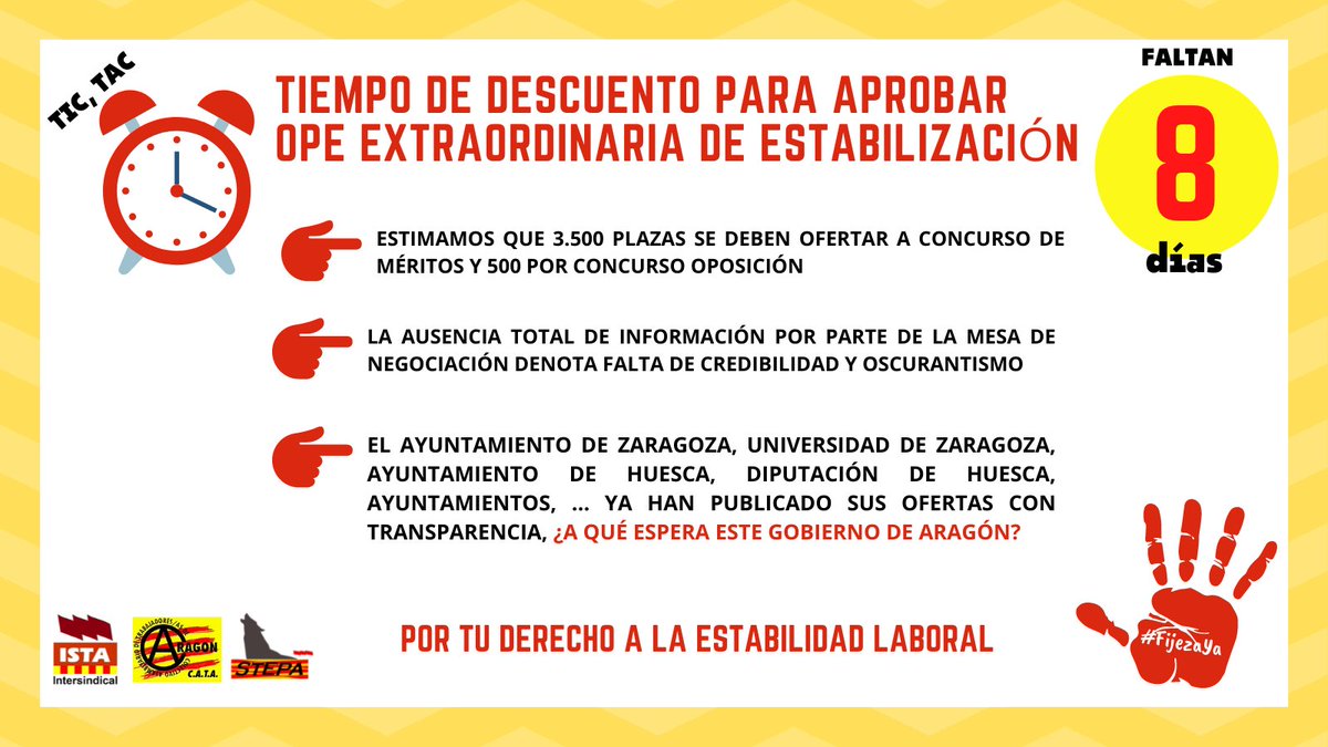 SindicatoStepa's tweet photo. 🚨 A falta de 8️⃣ días para aprobar OPE👉 información difundida por @SindicatoStepa y anuncio de acuerdo de los " sindicatos" que admiten el despido gratuito, la falta de transparencia y el incumplimiento de la Ley 20/21.

Corresponsables @PerezAnadon y sus sindicatos.

#FijezaYa https://t.co/Is4YhQzMTr