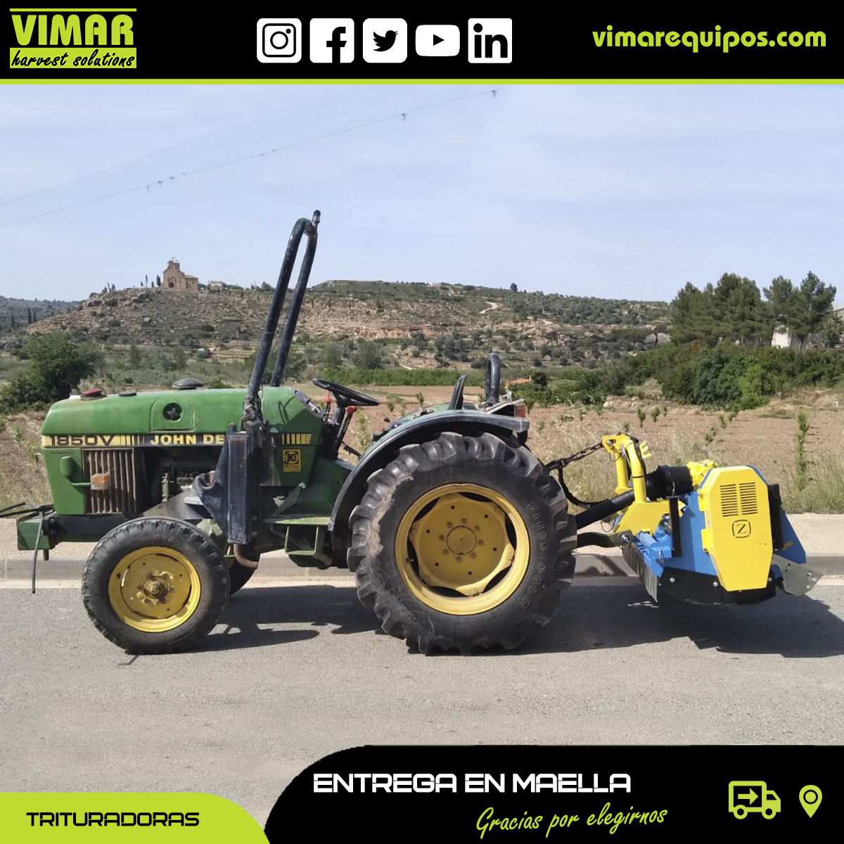 vimarequipos's tweet photo. Buenas tardes,
🚜Entregamos en nuestro pueblo vecino #Maella esta #trituradora de #rama
Muchas gracias por confiar en nosotros y formar parte del #TeamVimar
Contáctanos para más información sobre trituradoras o entra en nuestra web https://t.co/EOQSEirC7N https://t.co/iC1hedQ0ZG