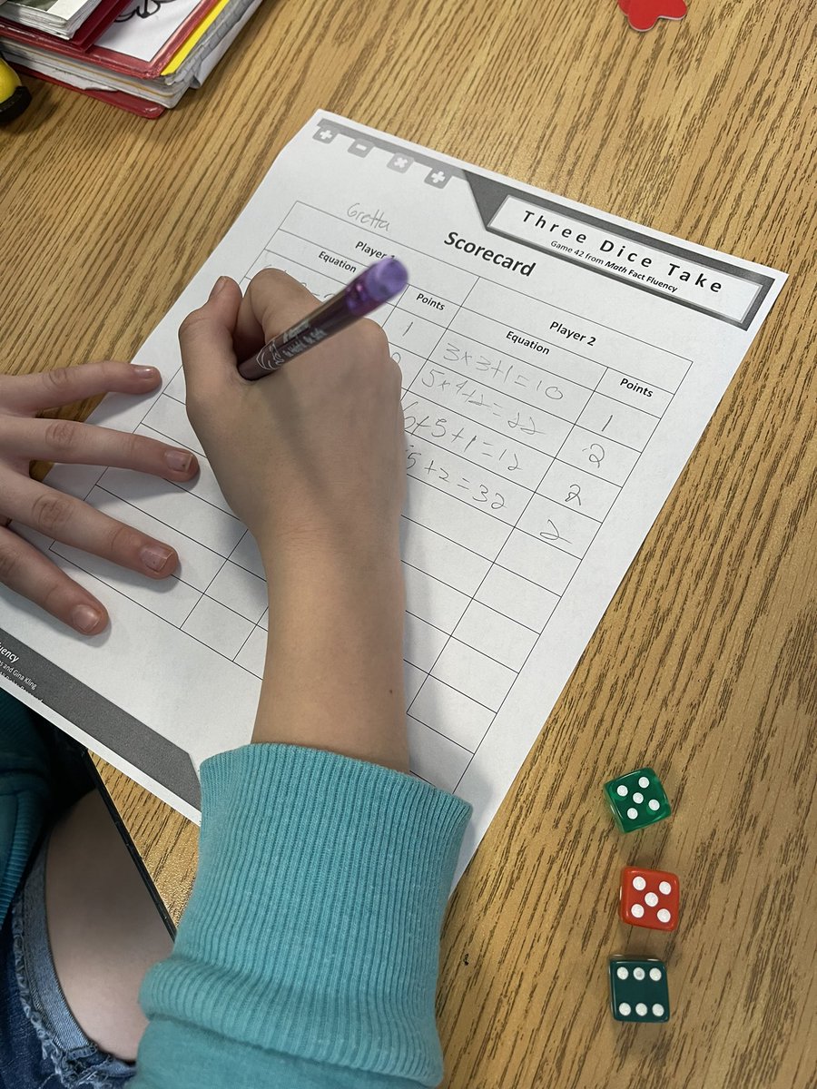 mrs_ebeling's tweet photo. Playing a new game in math - “three dice take” https://t.co/YLrAnDqRlD