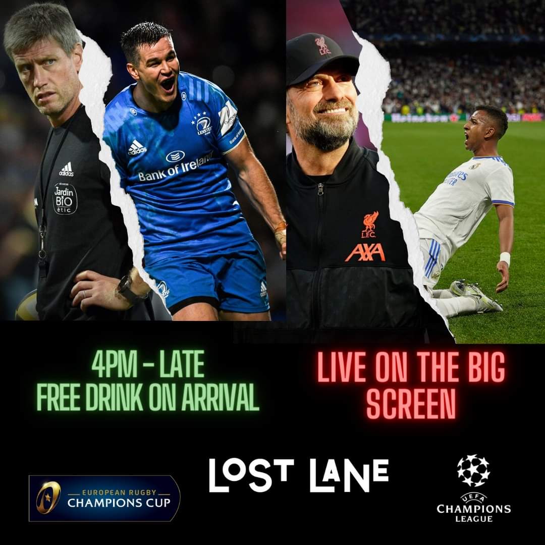 We're showing the Champions League and Champions Cup finals on the big screen this Saturday. Register now, for free, at the link below and enjoy a free pint on arrival &amp; complimentary finger food 🍺🏆
eventbrite.ie/e/super-star-s…