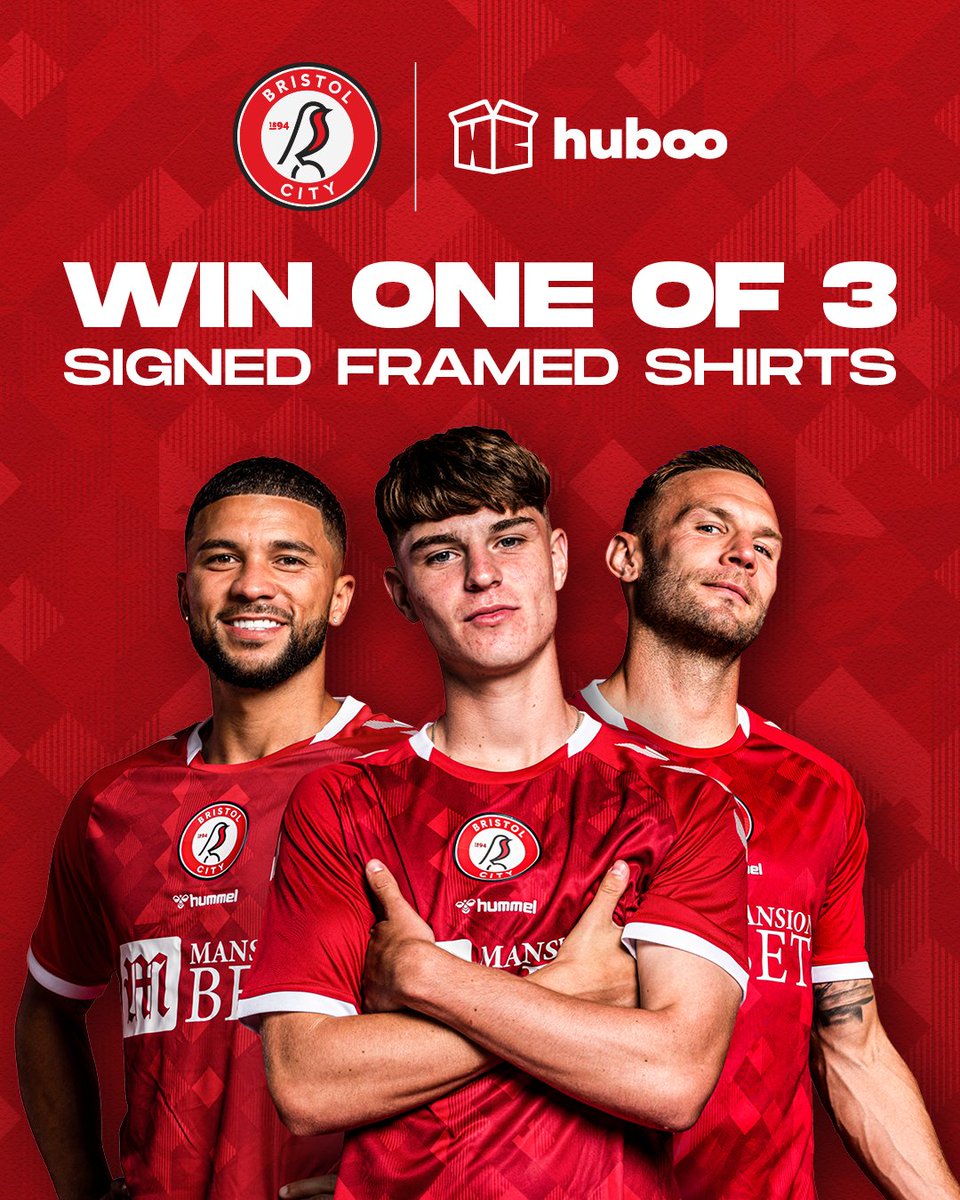WIN A SIGNED CITY SHIRT ✍️ You could win one of three framed City shirts signed by the first team squad thanks to our new principal partner @huboofulfilment! 🎁 To enter: 🔘 Follow @BristolCity 🔘 Follow @huboofulfilment 🔘 Retweet this post