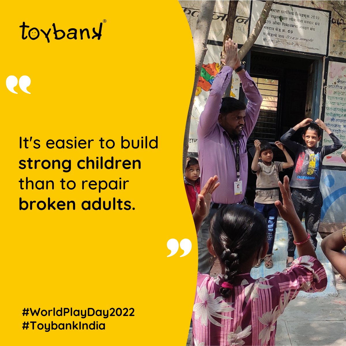opentree_india's tweet photo. Celebrate #WorldPlayDay2022 with us as
we highlight #PlayChampions who, like you, believe in
the #PowerOfPLAY. 🙋‍♀️🙋

Stay tuned for our #PlayChampionQuotesSeries

#WorldPlayDay #Play #Toybankers #ToybankIndia https://t.co/aZEMg6WUVU