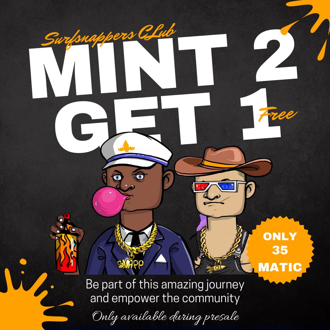 Don't miss this amazing offer during our pre sale minting. 
Only 35 MATIC. You need a whitelist to mint. 
Join Discord: discord.com/invite/aTMevPz…

#minting #nftpresale #nftcommunity #nftoffer
