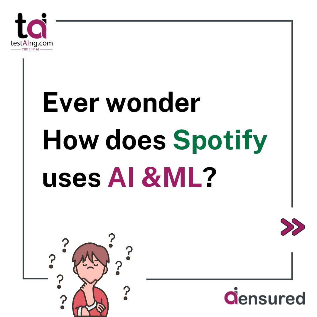 testaing's tweet photo. Spotify has now become part of our daily life. I would not be wrong to say that Spotify knows our music test better than us. Ever wonder how Spotify do this? Swipe to know...:)

Follow us to keep updated with the latest AI and ML trends https://t.co/Jt5sgGtS7p
